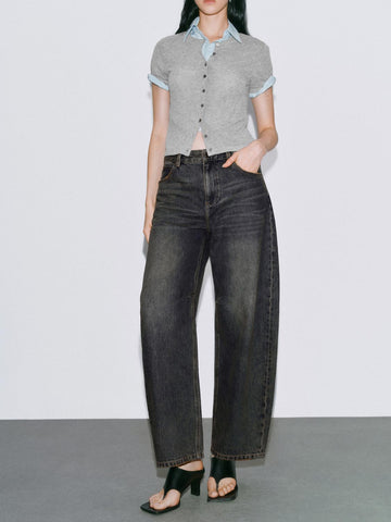 Urban Revivo Denim Jeans-Yellow Brown
