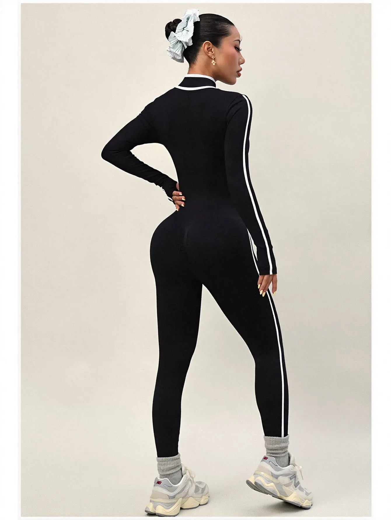 Slimming Zip Up Sport Jumpsuit