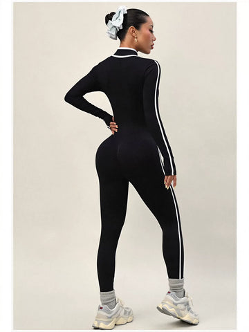 Slimming Zip Up Sport Jumpsuit