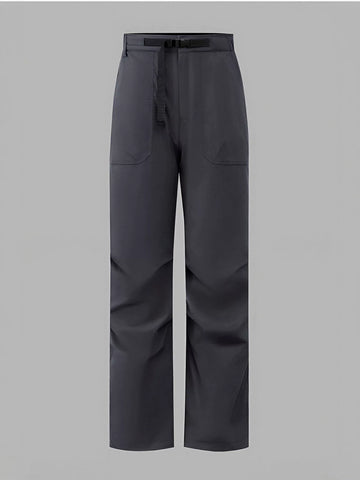 High Waisted Casual Belted Pants