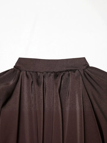 Satin Pleated Lantern Sleeve Pant Set