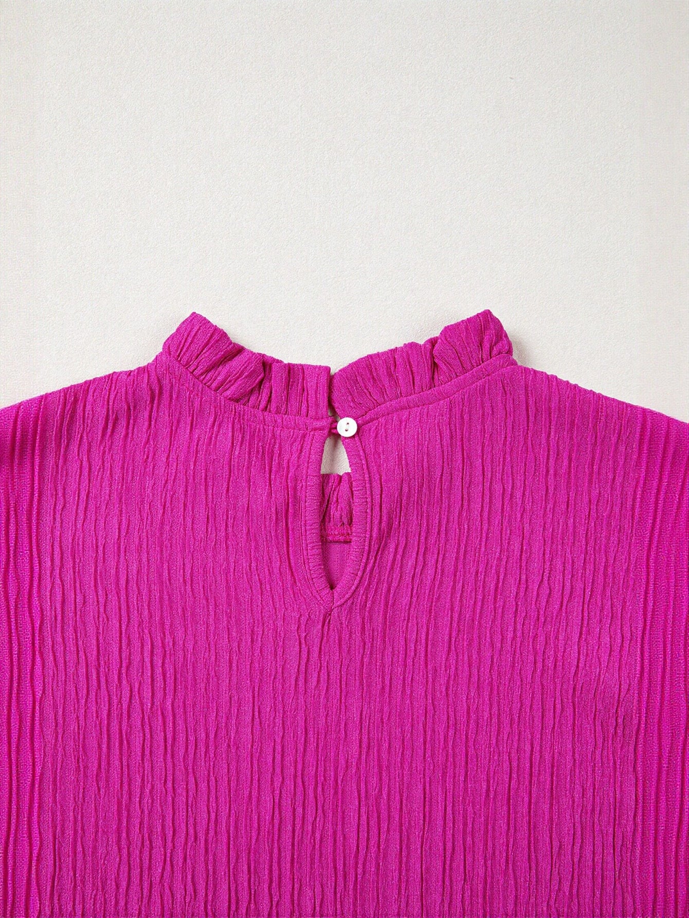 Ruffled Sleeve Textured Chiffon Blouse