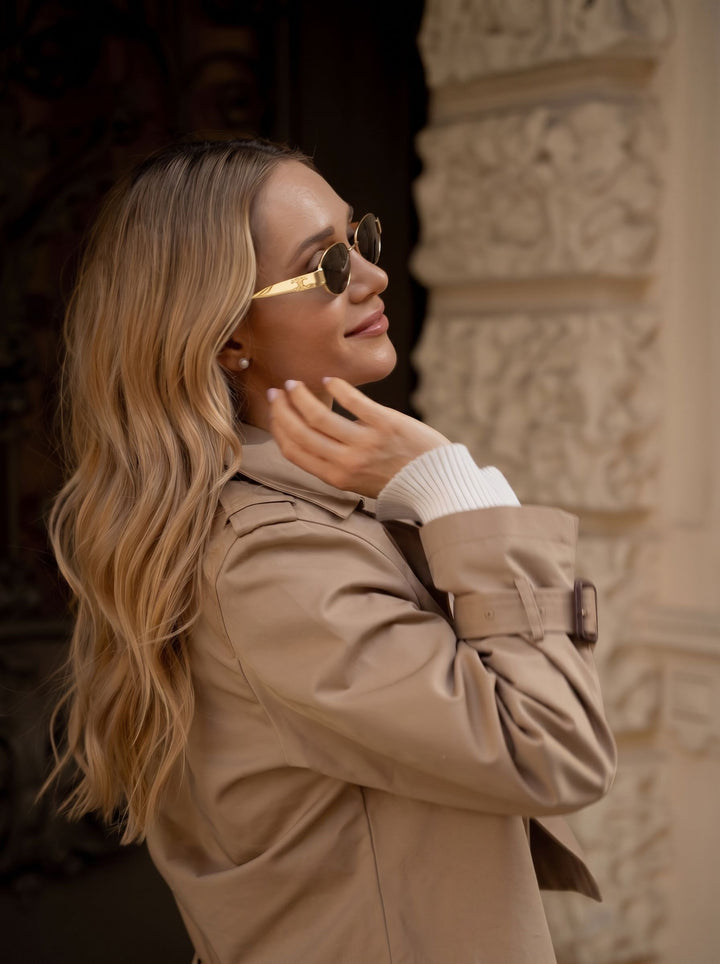 Double Breasted Cropped Trench Coat