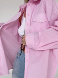 Oversized Striped Button Down Shirt