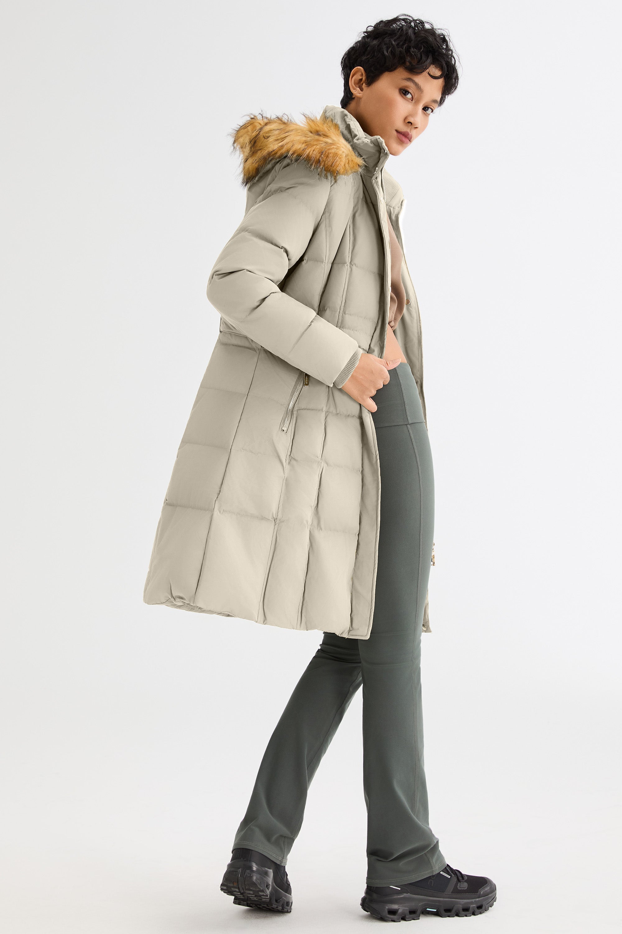 Faux Fur Hooded Puffer Coat
