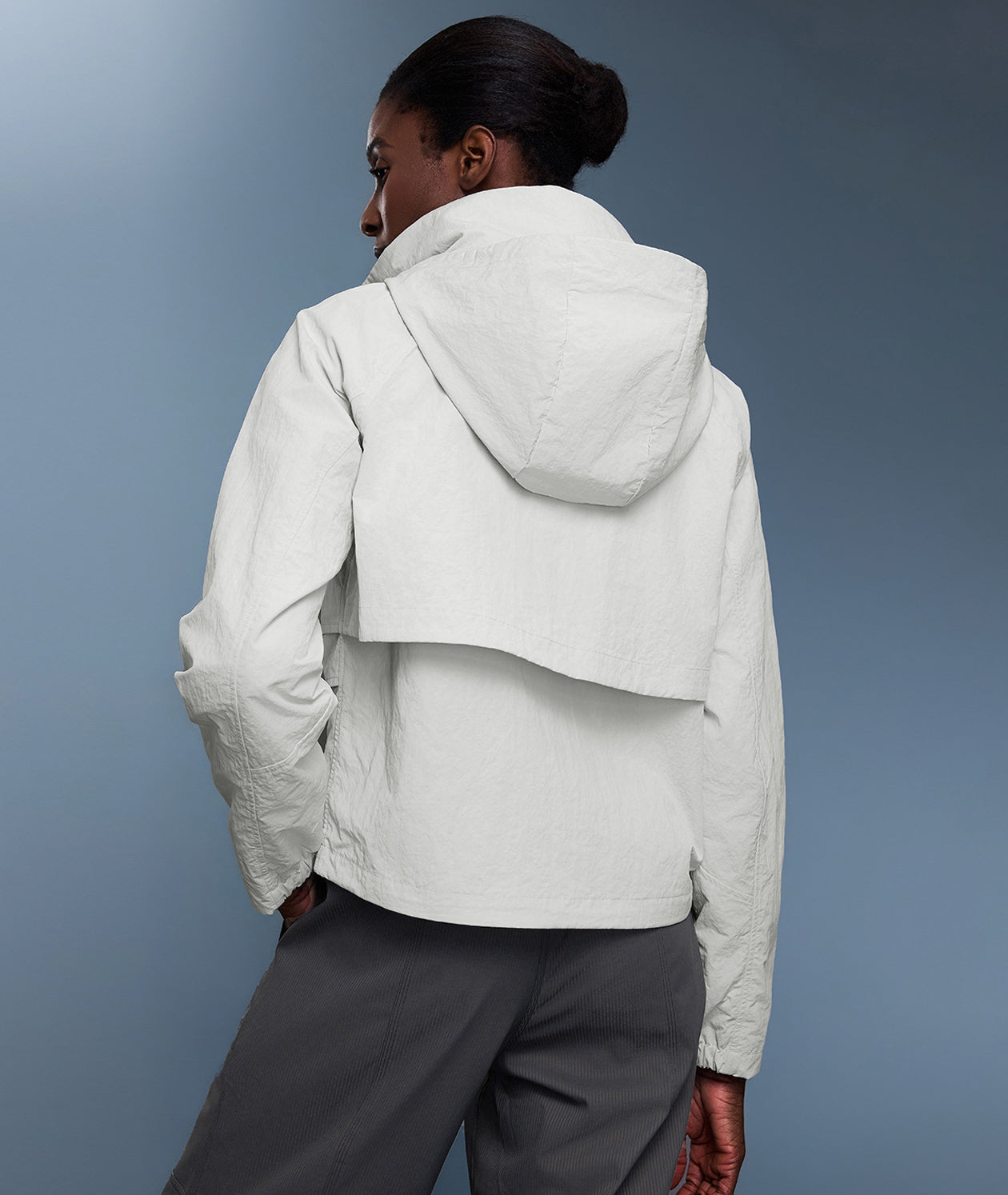 Split-Shoulder Hood Design Active Windbreaker Jacket-Brown