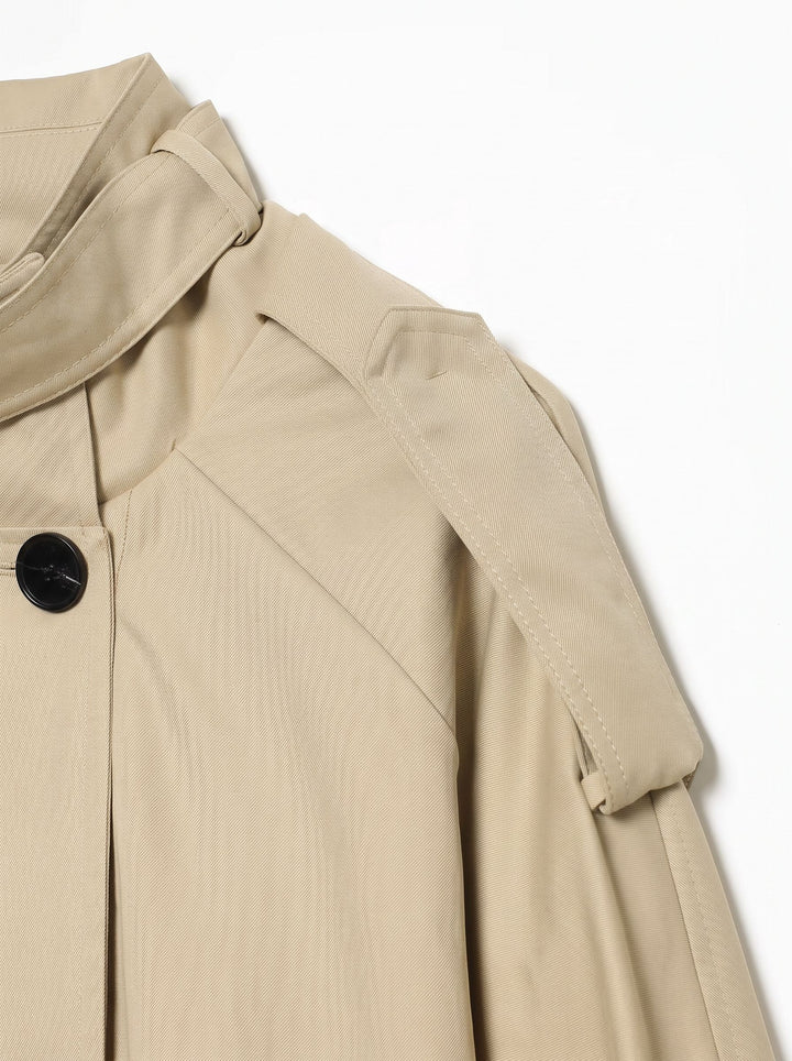 Cropped Double Breasted Trench Coat
