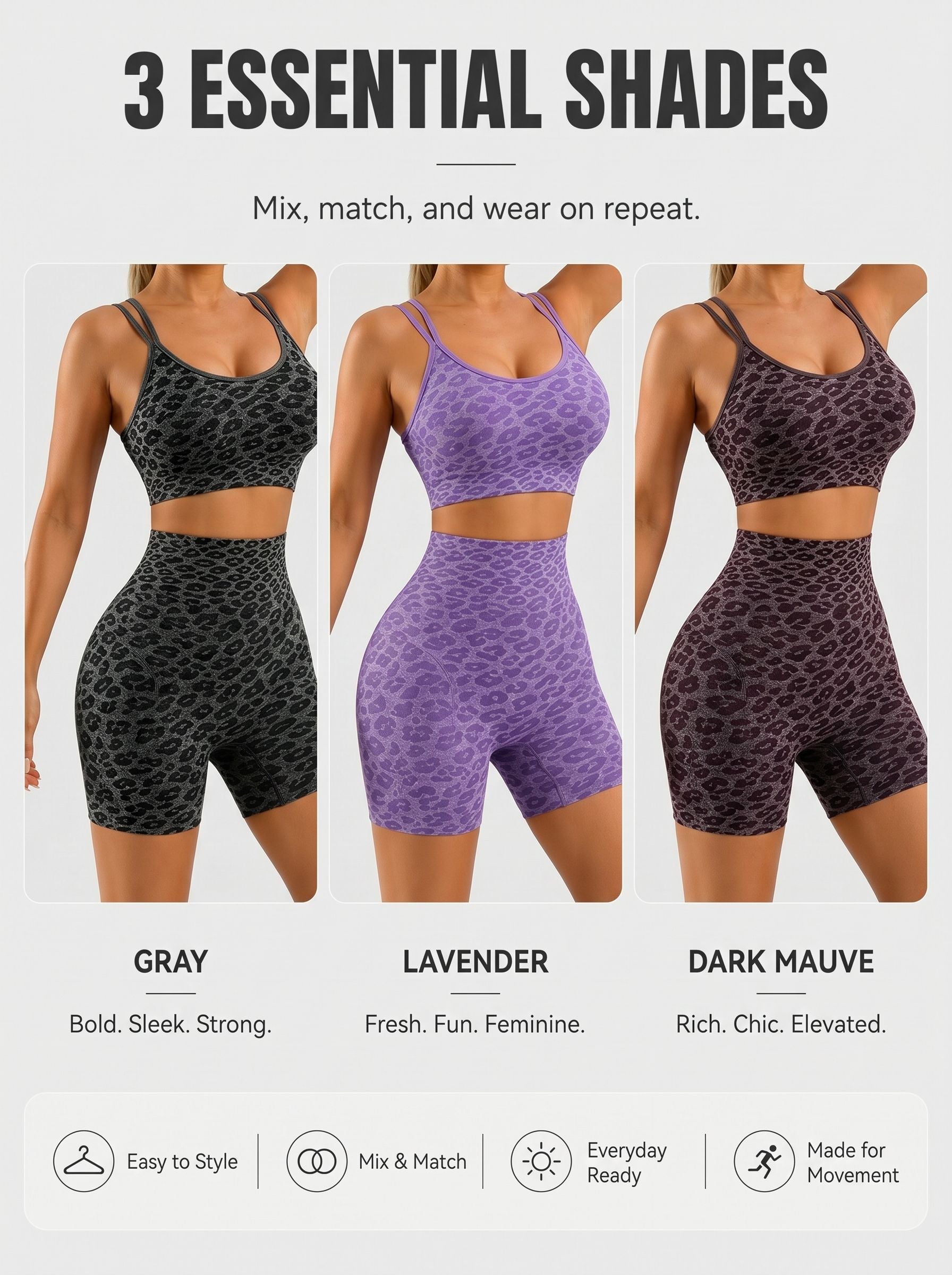 Seamless Leopard Print Workout Yoga Set