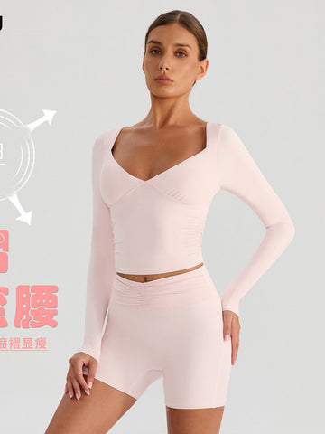 Sculpting Sweetheart Neckline Workout Short Set