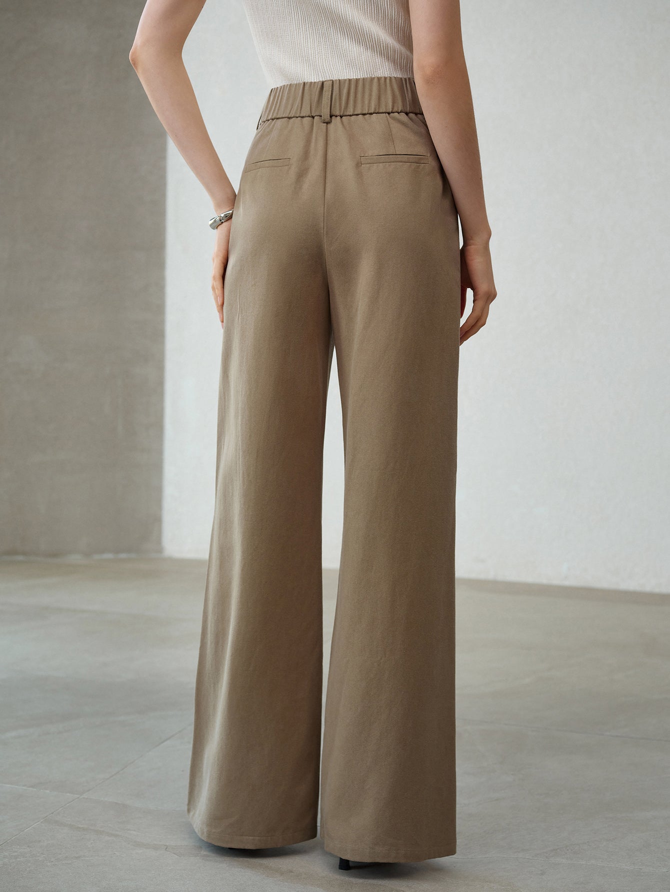 High Waisted Wide Leg Trousers