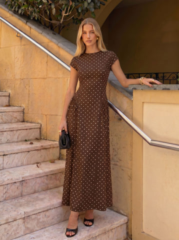 Polka Dot Sleeveless Midi Dress