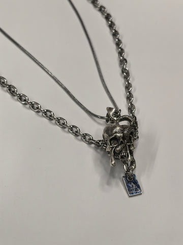 Gothic Layered Skull Pendant Necklace