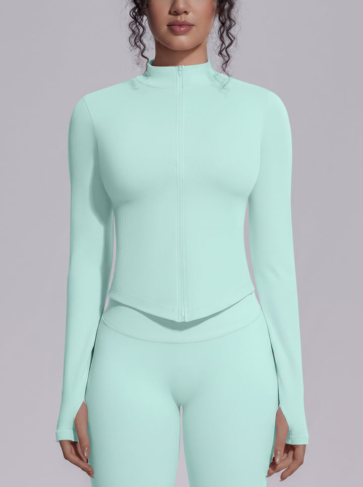 Seamless Fitted Thumbhole Athletic Jacket