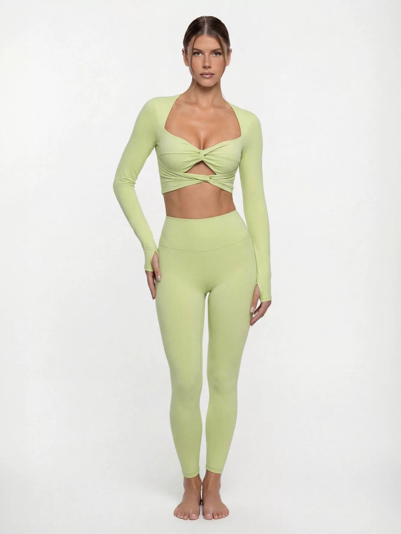 Seamless Twist Front Long Sleeve Tee