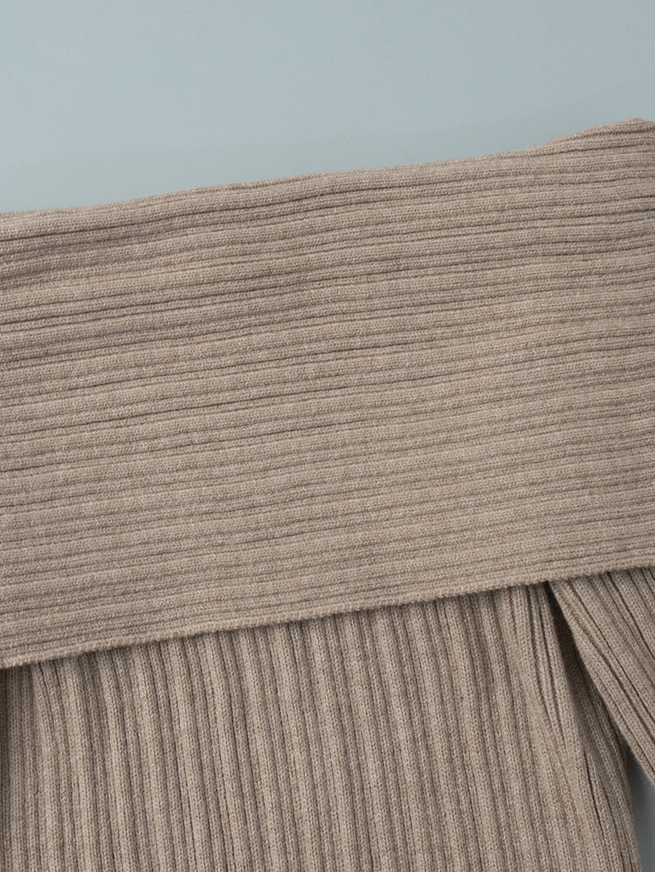 Off Shoulder Ribbed Knit Maxi Dress