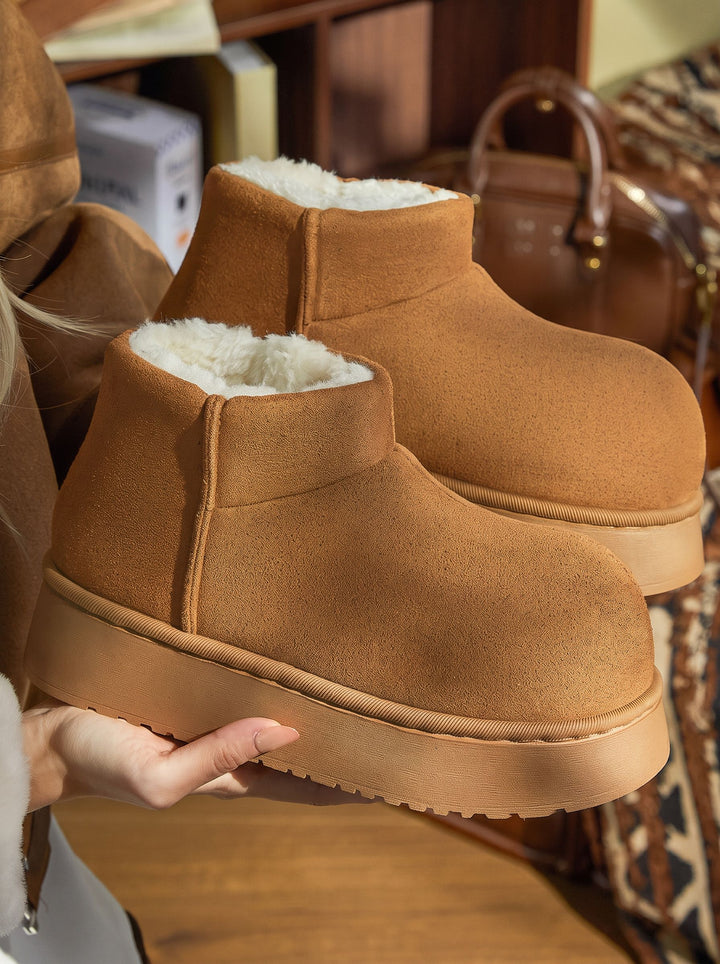 Cozy Faux Fur Platform Ankle Boots