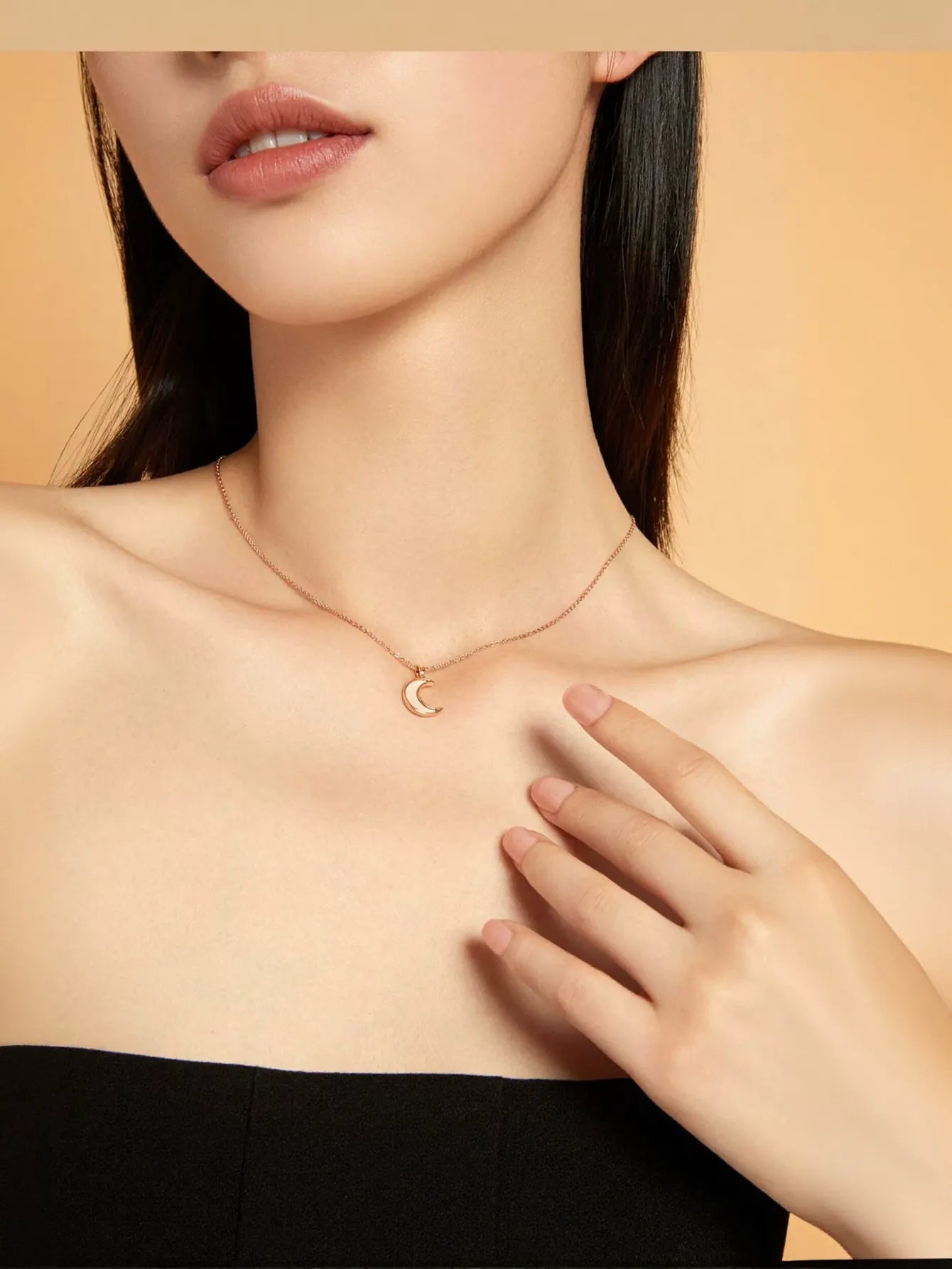Dainty Mother Of Pearl Moon Necklace