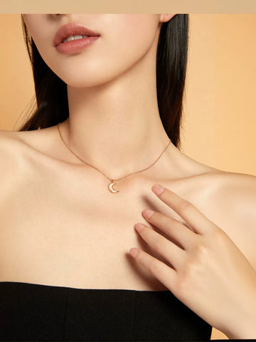 Dainty Mother Of Pearl Moon Necklace