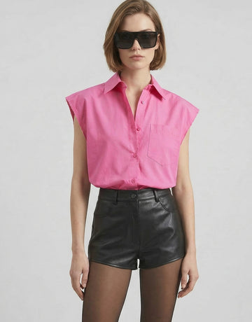 MO&Co.Sleeveless Cotton Shirt