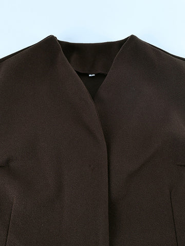 Oversized Wool Blend Wrap Coat