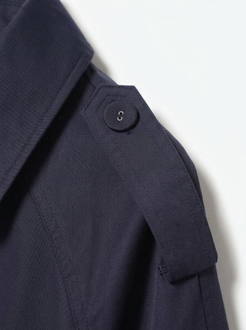 Cropped Double Breasted Trench Coat