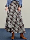 Soft Cotton Plaid Maxi Skirt