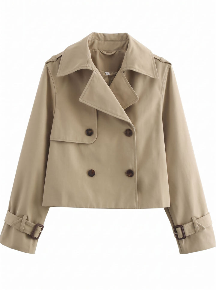 Double Breasted Cropped Trench Coat