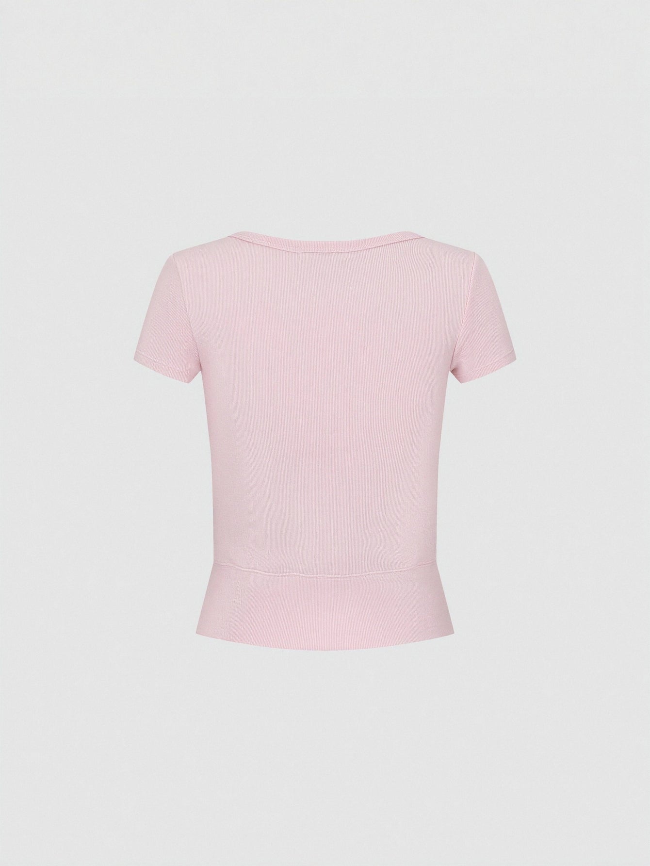Button Detail Skinny-Fit T-Shirts