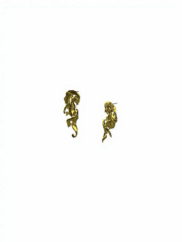 Abstract Sculptural Gold Statement Earrings
