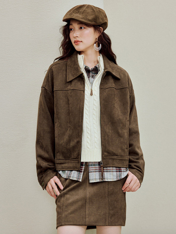 Cozy Suede Scuba Women Jacket