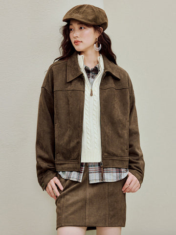 Cozy Suede Scuba Women Jacket