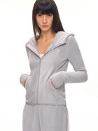 Slim Fit Velour Zip Hoodie