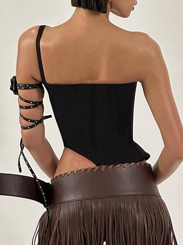 One Shoulder Asymmetrical Sexy Tank