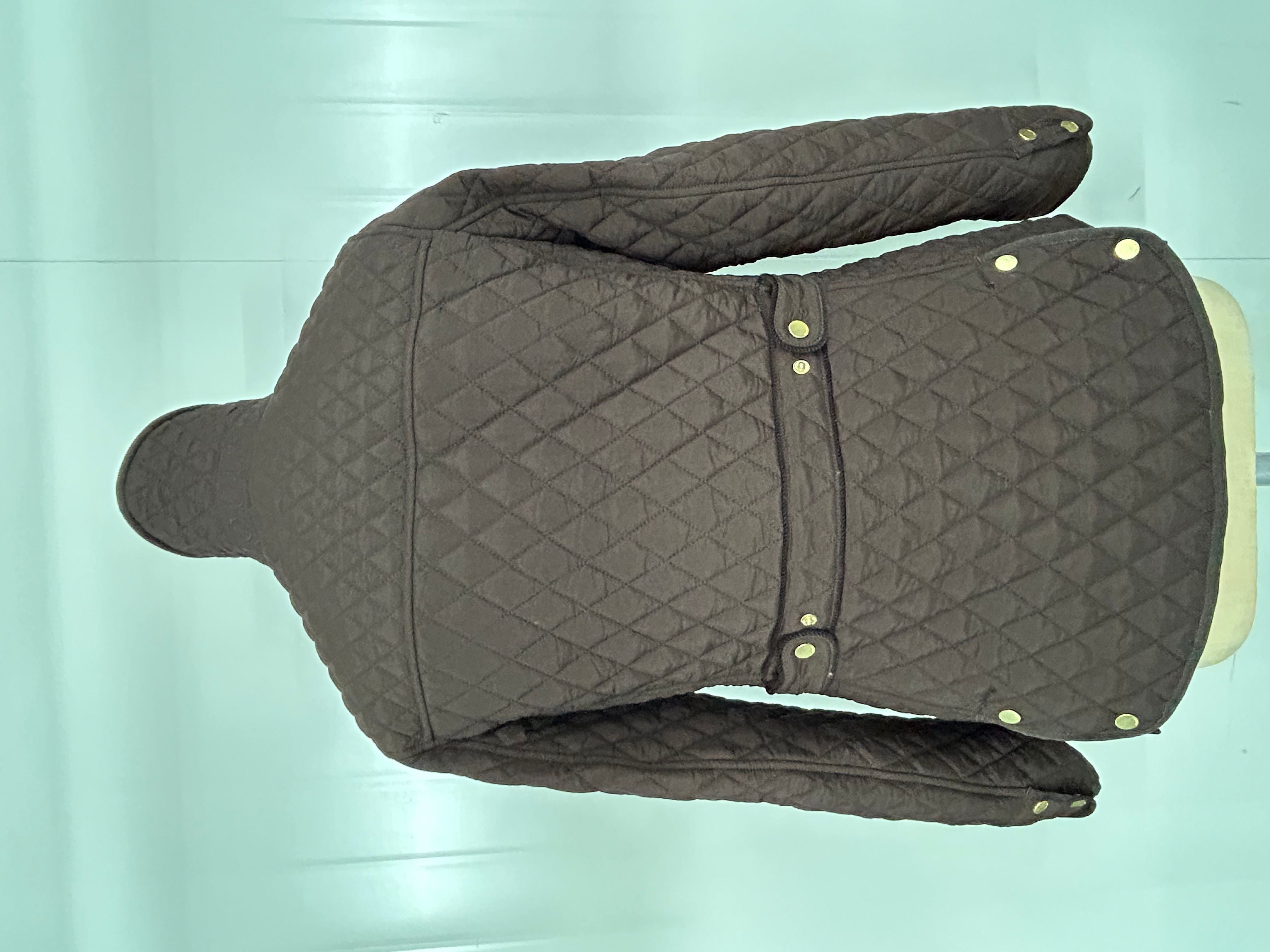 Brown Quilted Corduroy Trim Jacket