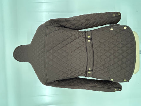 Brown Quilted Corduroy Trim Jacket