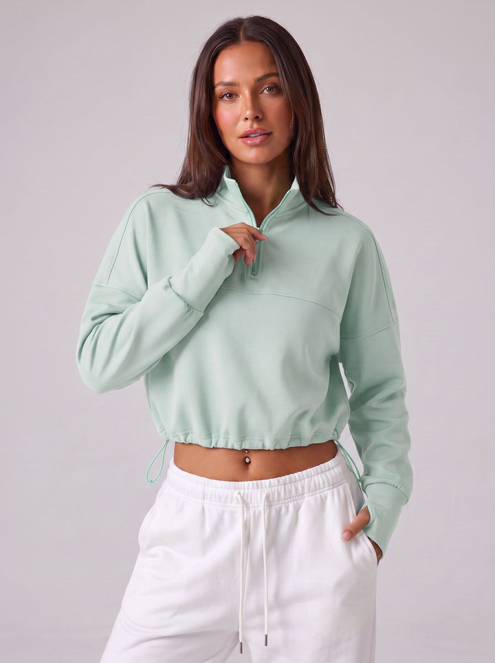 Cropped Half Zip Athletic Jacket