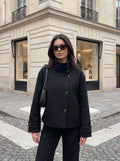 Minimalist Mock Neck Cropped Wool Coat