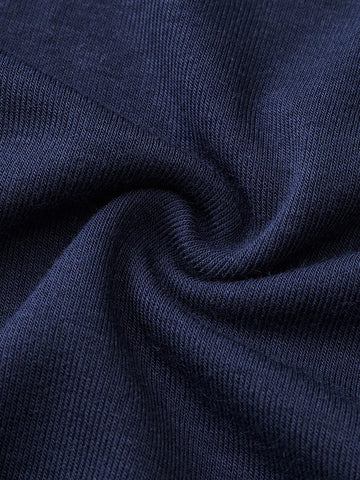 Urban Revivo 2 In 1 Cinched Waist Long Sleeve T-Shirts-Royal Blue