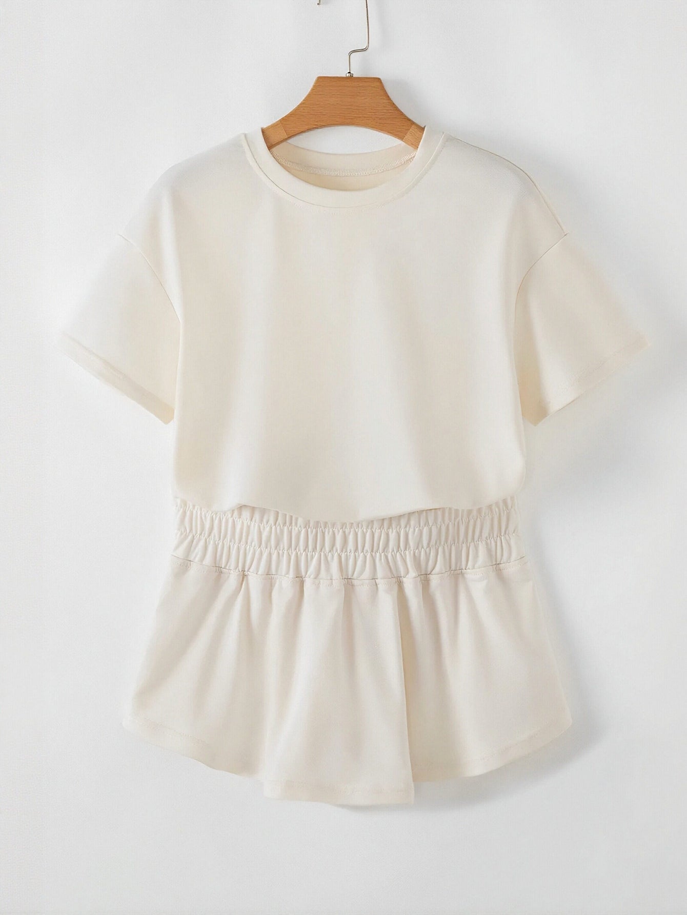 Cropped Tiered Hem Shorts Set