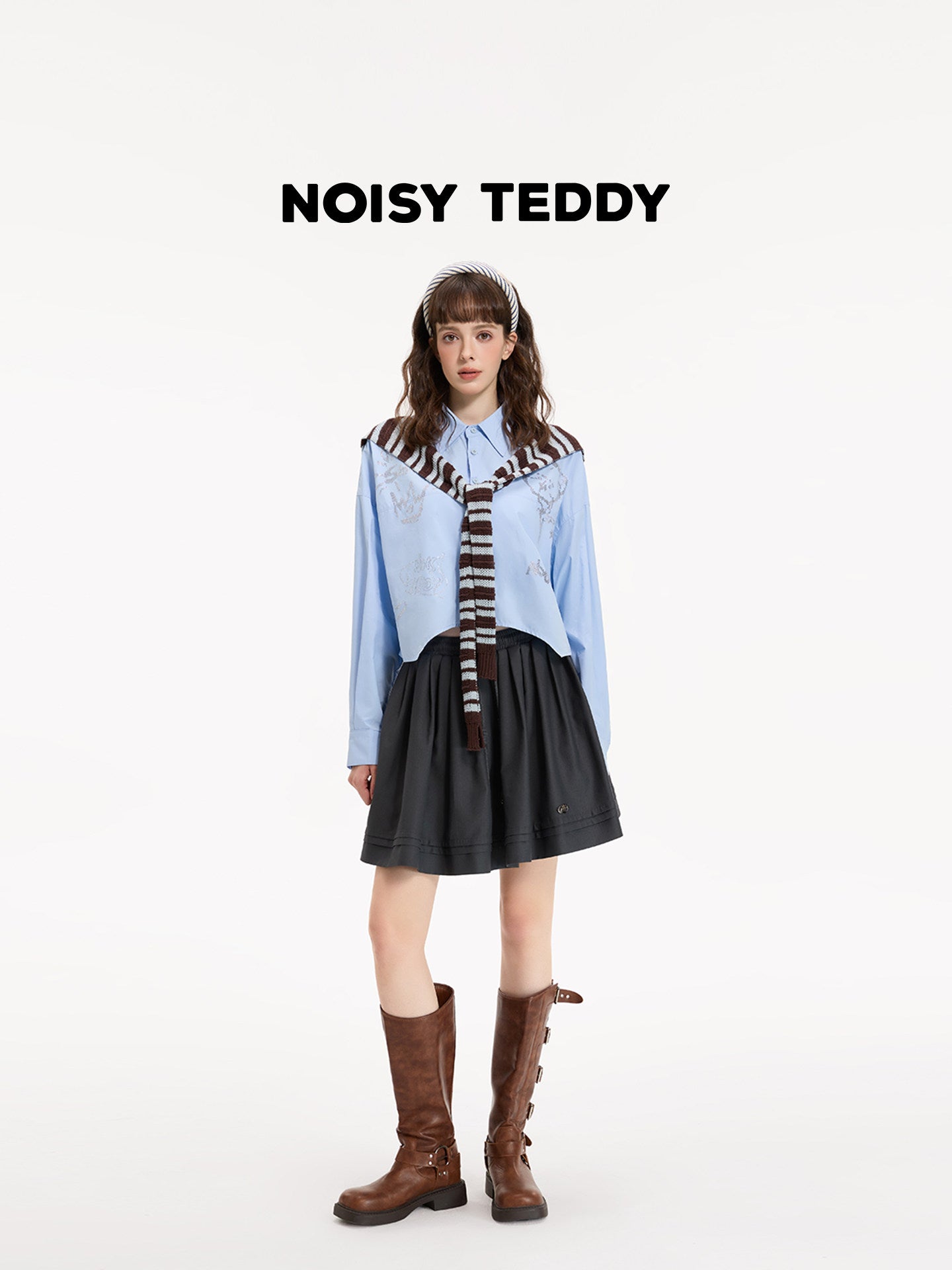 Oversized Layered Graphic Button Down Shirt