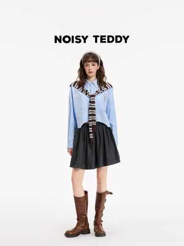 Oversized Layered Graphic Button Down Shirt
