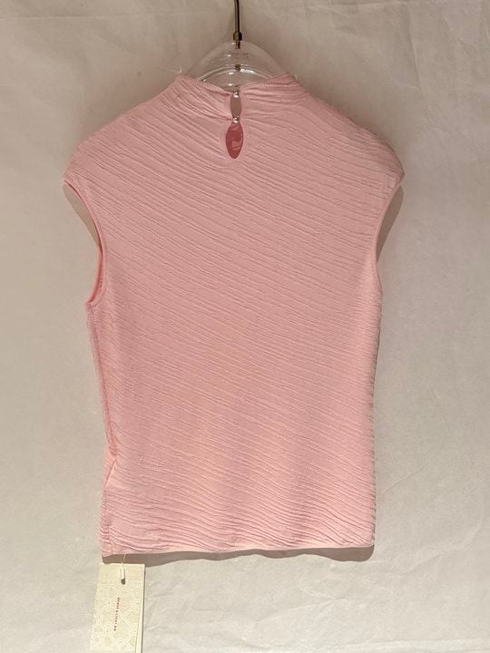 Sheer Embellished Sleeveless Knit Sweater
