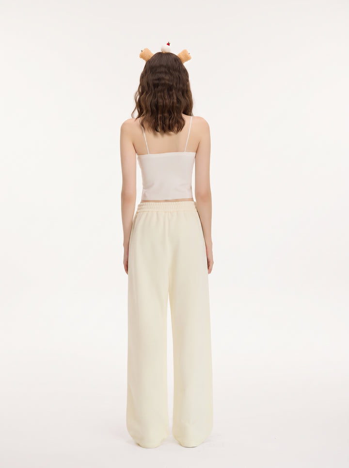 Graphic Print Drawstring Wide Leg Pants