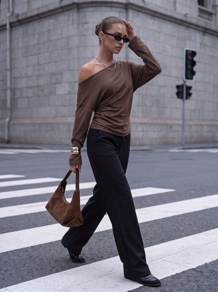 Soft Comfortable Cotton One Shoulder Tee