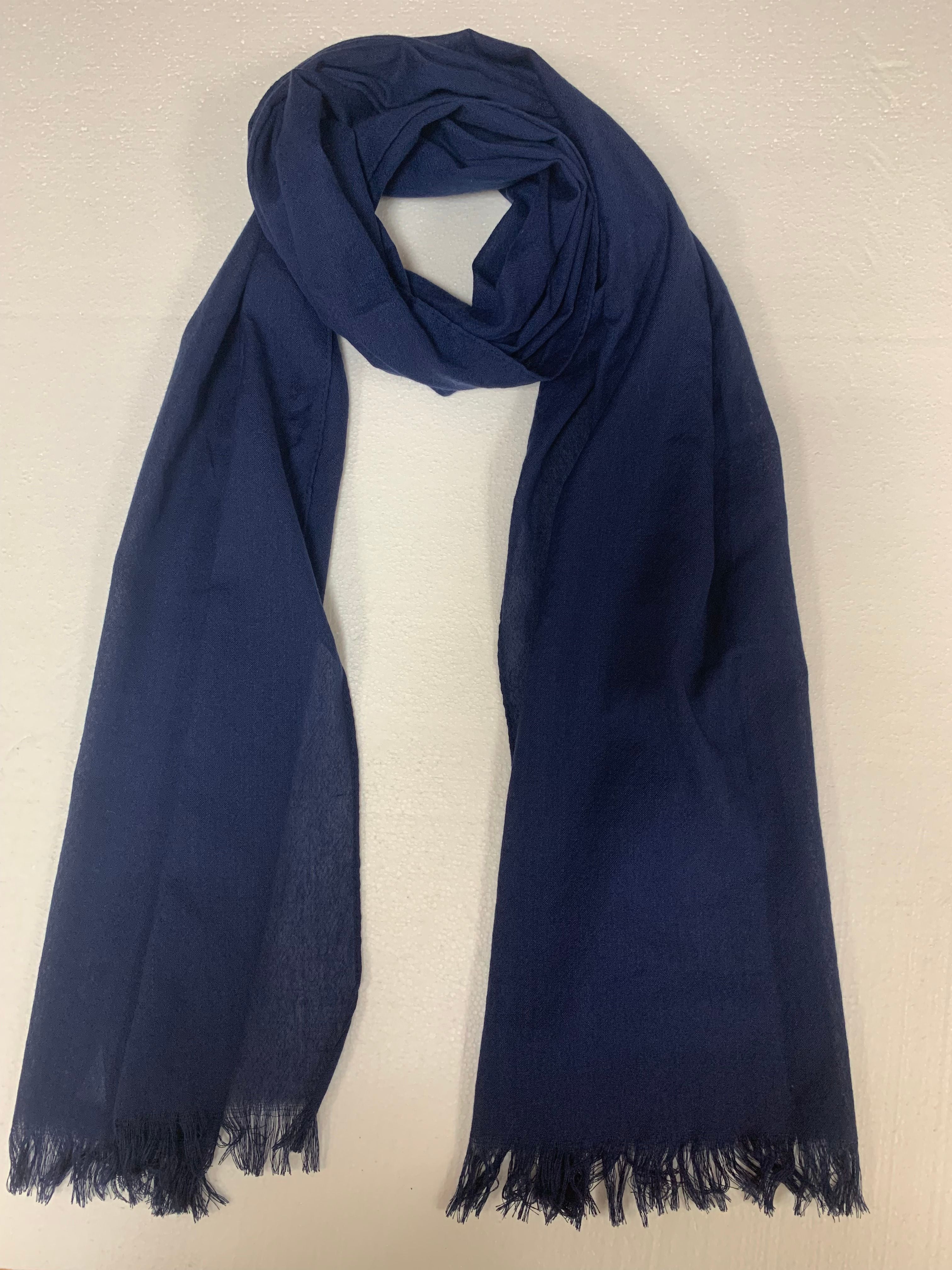 Soft Lightweight Navy Blue Scarf