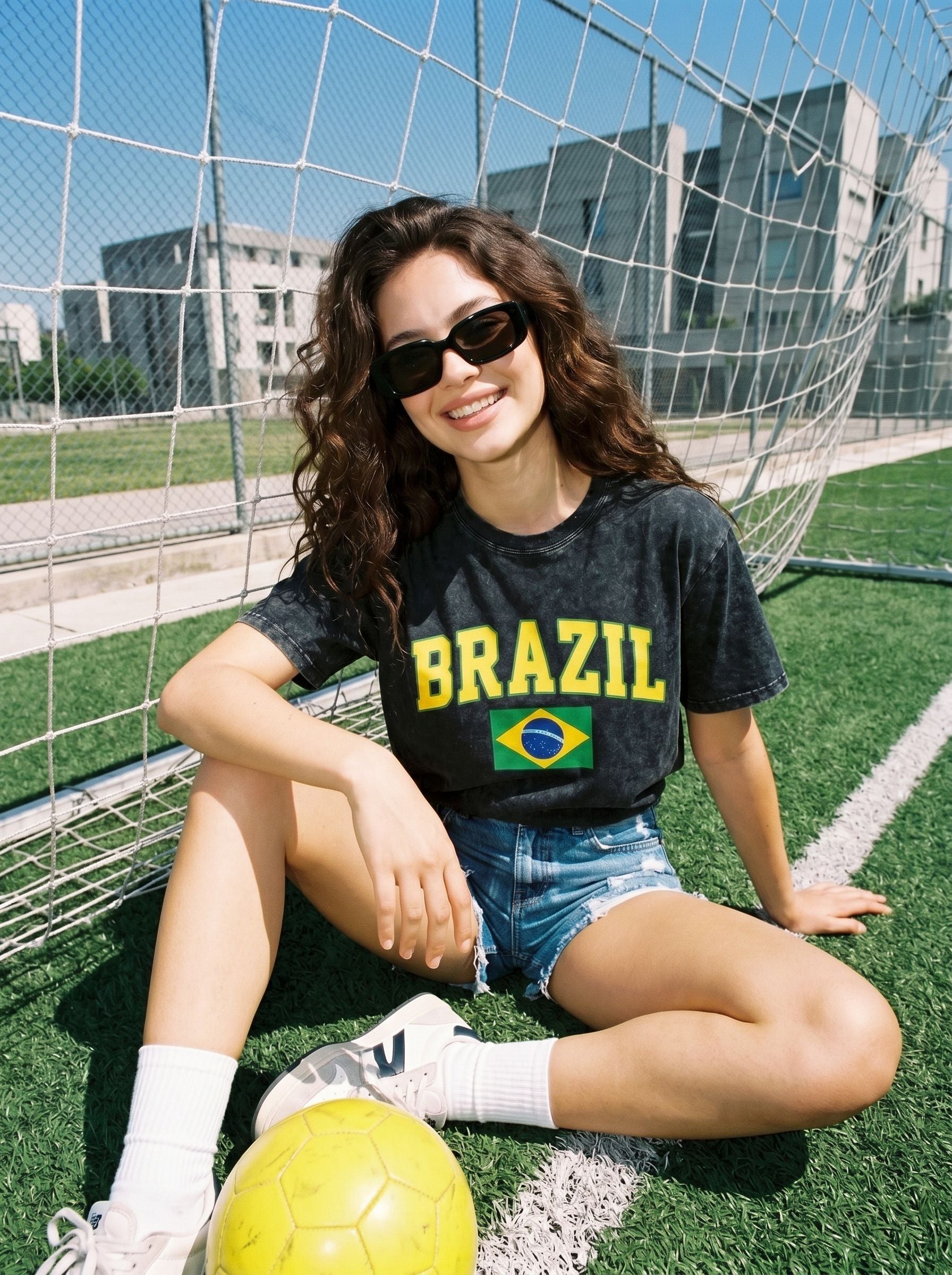 World Cup 2026 Vintage Washed Brazil Graphic  T-Shirt