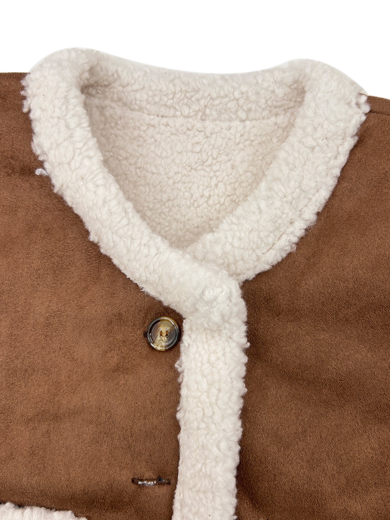 Cozy Faux Suede Sherpa Vest