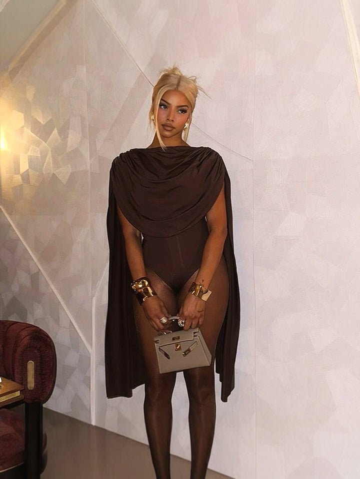 Cape Sleeve Dramatic Jumpsuit