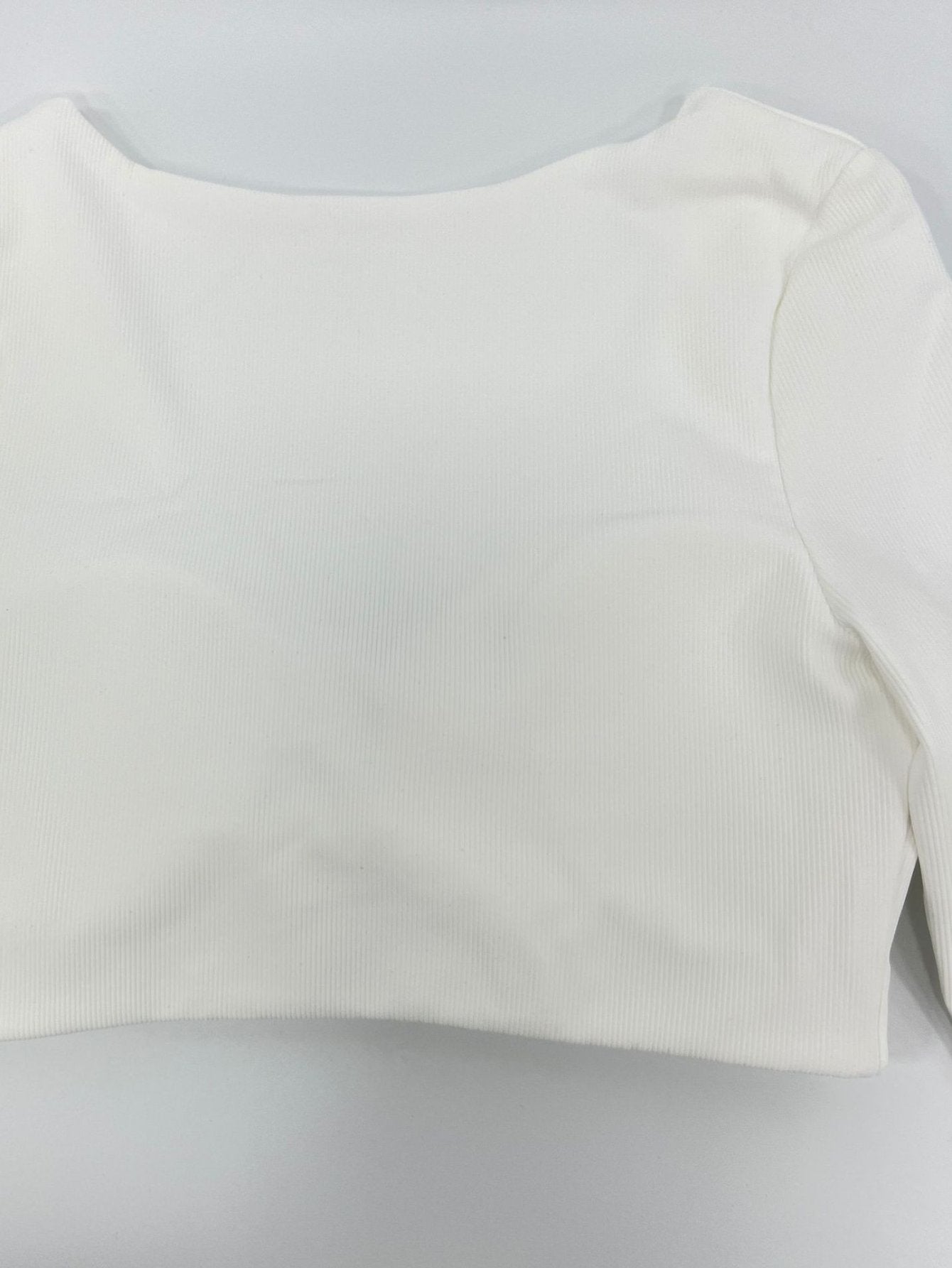 Floral Ribbed Long Sleeve Crop Top
