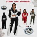 Colorblock Zip Up Crop Pant Set